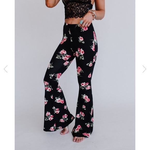 Floral Flare Pants - Picture 3 of 3